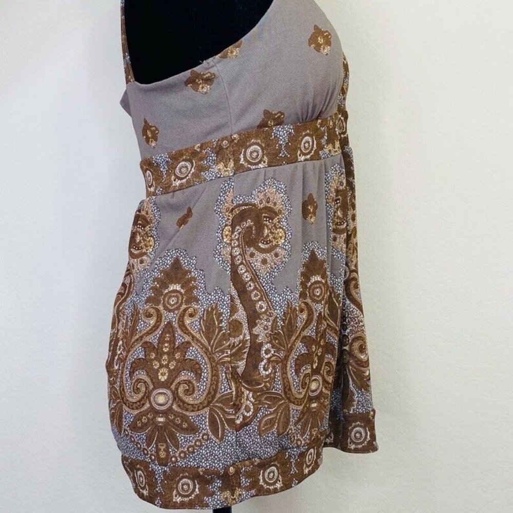 INC International Concepts Macys Halter Top Tank Blouse Brown Paisleys Size XS - Picture 5 of 6